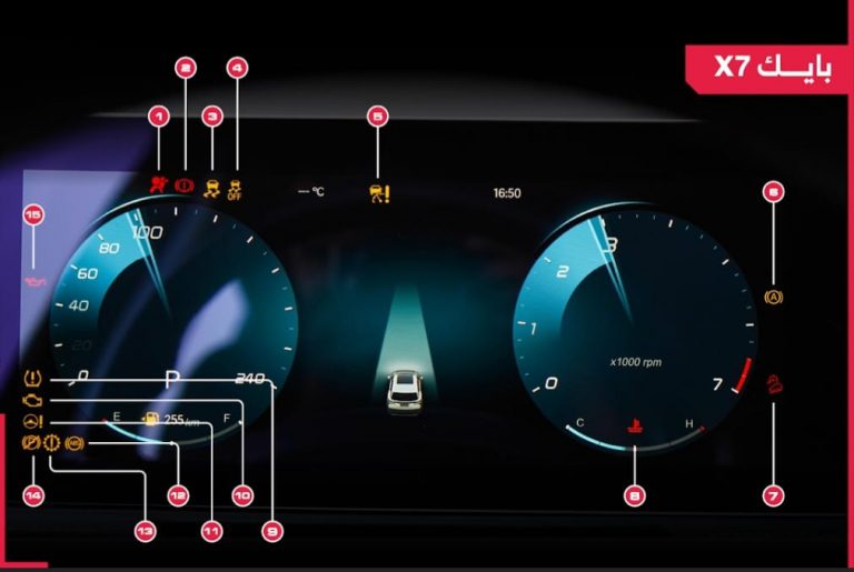 تعرف على شاشة عدادات بايك X7 2023 وأبرز العلامات التحذيرية الموجودة بها