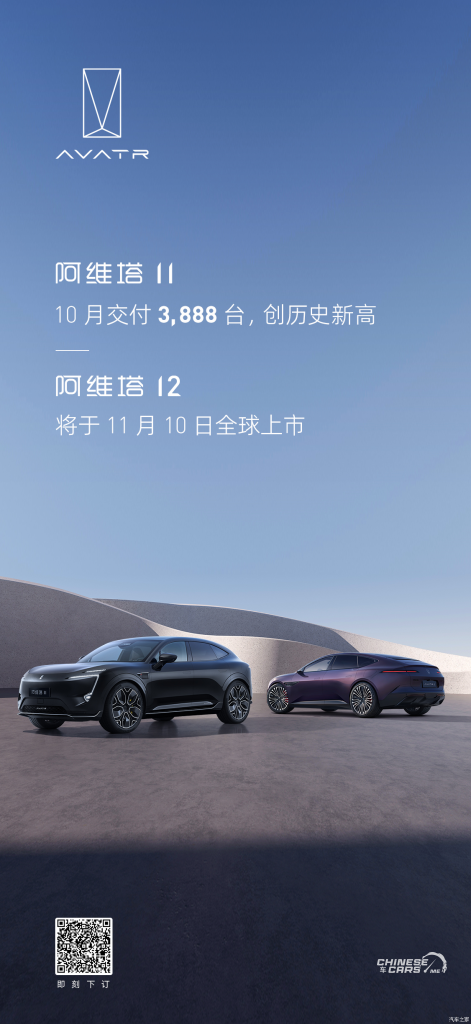 شبكة السيارات الصينية – مبيعات علامة AVATR لشهر أكتوبر 2023، وأحدث إصداراتها في الصين