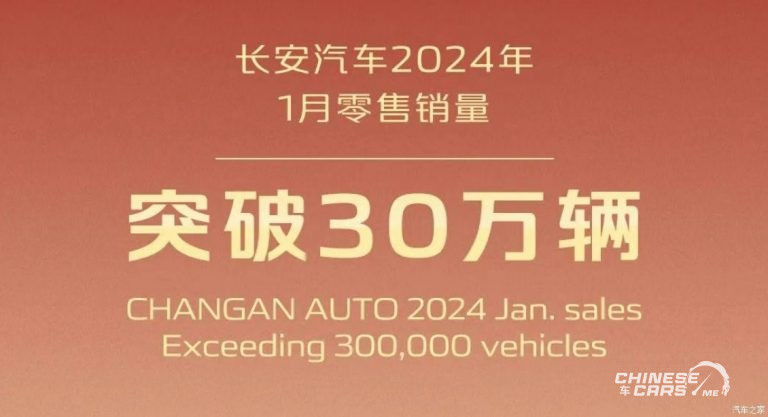 مبيعات شانجان لشهر يناير من عام 2024 تتجاوز 300,000 وحدة جديدة