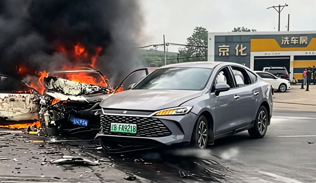 حادث في الصين يسلط الضوء على سلامة بطارية BYD Blade Battery.. واحتراق مازدا 3 يثير نقاشًا حول أمان المركبات بعد التصادم