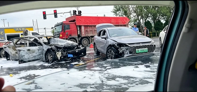 شبكة السيارات الصينية &ndash; حادث في الصين يسلط الضوء على سلامة بطارية BYD Blade Battery.. واحتراق مازدا 3 يثير نقاشًا حول أمان المركبات بعد التصادم
