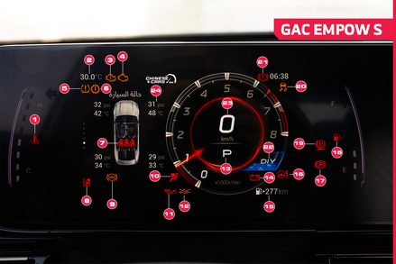 GAC إمباو S.. أهم العلامات التحذيرية في شاشة العدادات ومعانيها